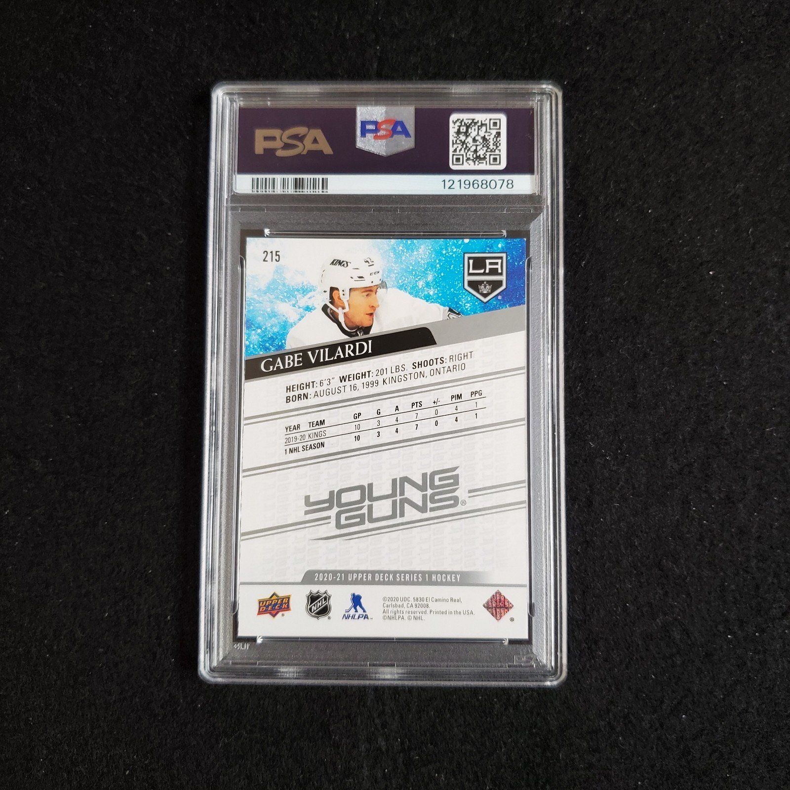 2020-21 Gabe Vilardi Upper Deck Young Guns Rookie PSA 9 - Image 2