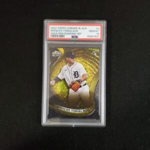 2022 Spencer Torkelson Topps Chrome Black Rookie Gold Mini Diamonds /50 PSA 10