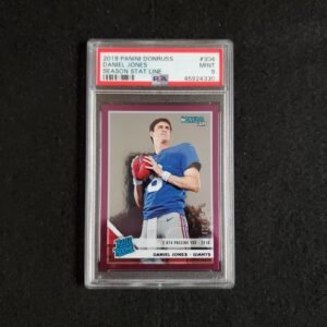2019 Daniel Jones Panini Donruss Rookie Stat Lines /500 PSA 9