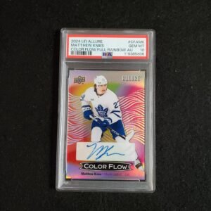 2024-25 Matthew Knies Upper Deck Allure Color Flow Full Rainbow Auto PSA 10