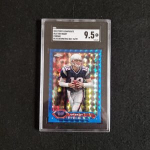 2023 Tom Brady Topps Composite Chrome Blue Geometric Refractor /99 SGC 9.5