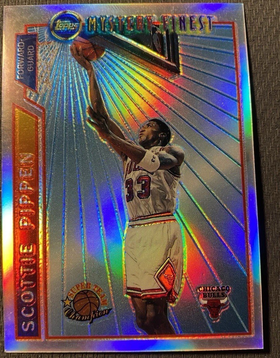 Scottie Pippen 1996 Topps Mystery Finest Refractor Card Chicago Bulls