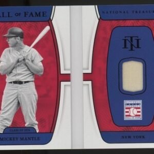 2022 Panini National Treasures Mickey Mantle 3/5 Game Worn Jersey Patch Booklet