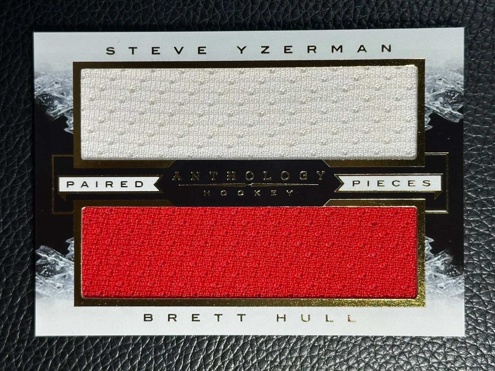 2014 Panini Anthology Paired Pieces Steve Yzerman Brett Hull 97/99 Jersey