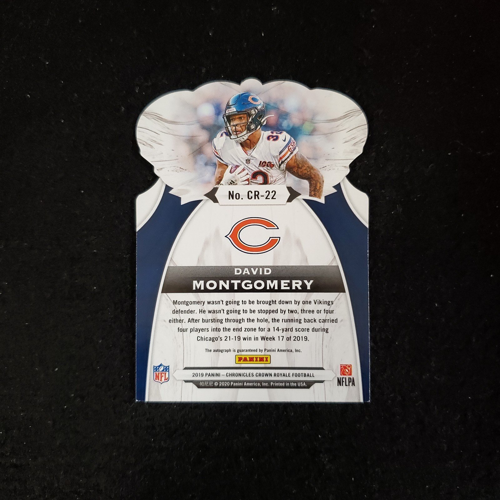 2019 David Montgomery Panini Chronicles Crown Royale Rookie Die Cut Auto /50 - Image 2