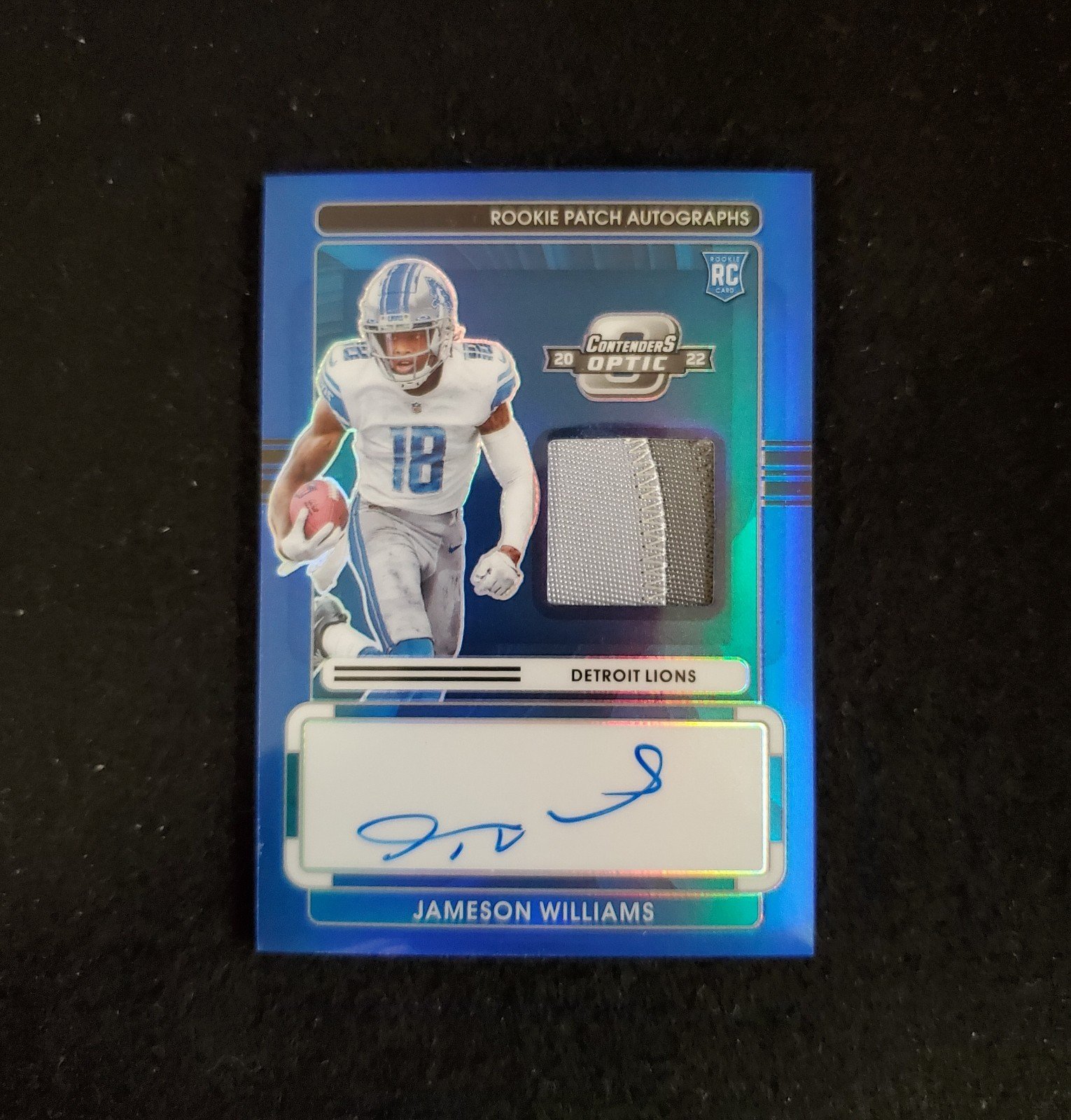 2022 Jameson Williams Contenders Optic Rookie Patch Auto 1/30 Bookend