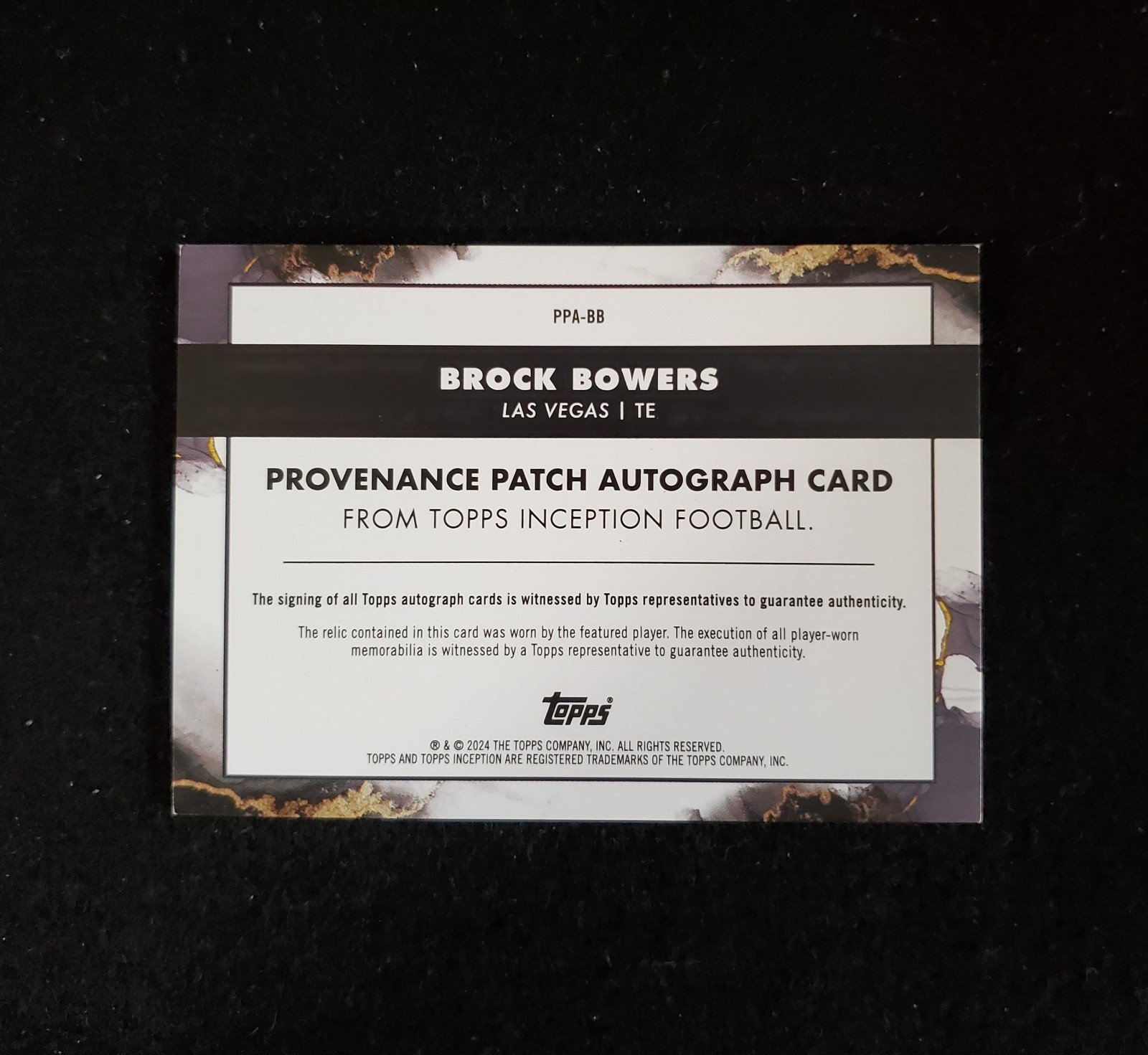 2024 Brock Bowers Topps Inception Rookie Patch Auto RPA Green /99 - Image 2