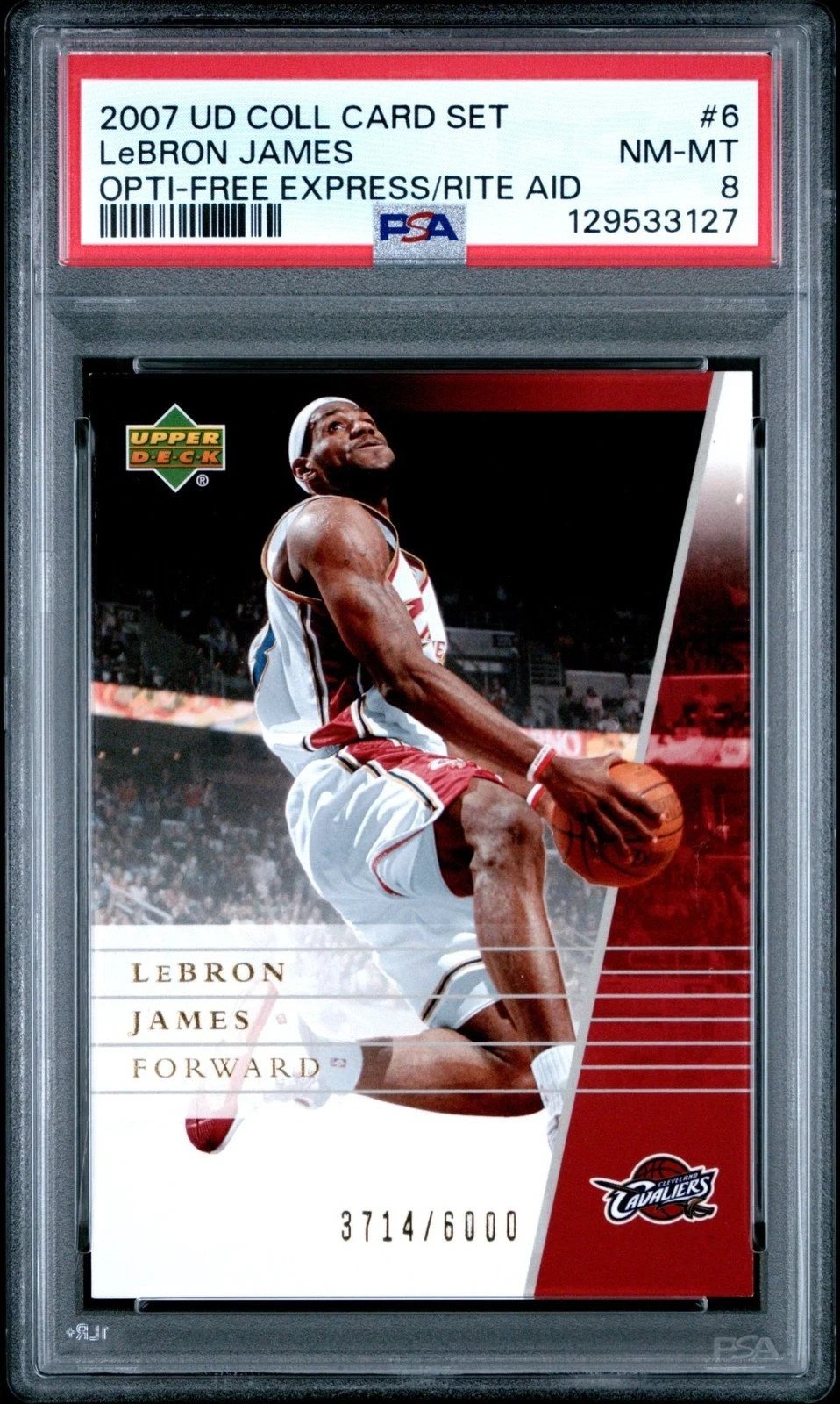 2006-07 Upper Deck Promo LeBron James #6 Rite Aid/Opti-Free Express PSA 8