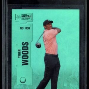 2022 SKYBOX METAL UNIVERSE CHAMPIONS #050 TIGER WOODS AQUA MNT 9.5