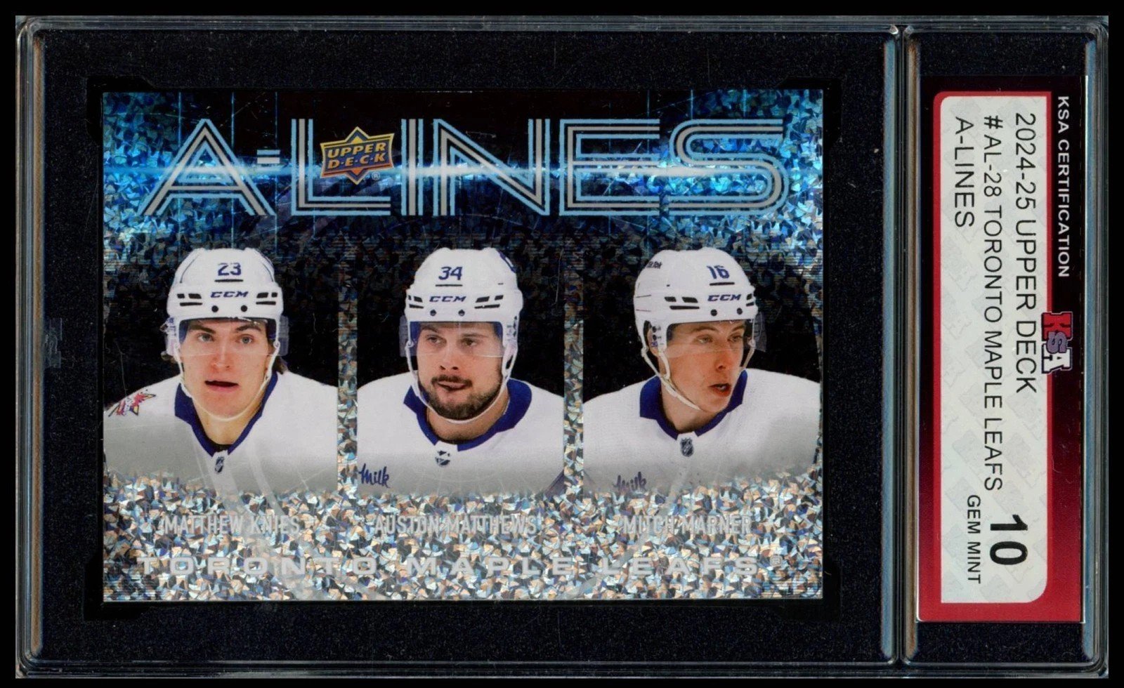 2024 UPPER DECK #AL-28 MATTHEW KNIES AUSTON MATTHEWS MITCH MARNER A LINES KSA 10