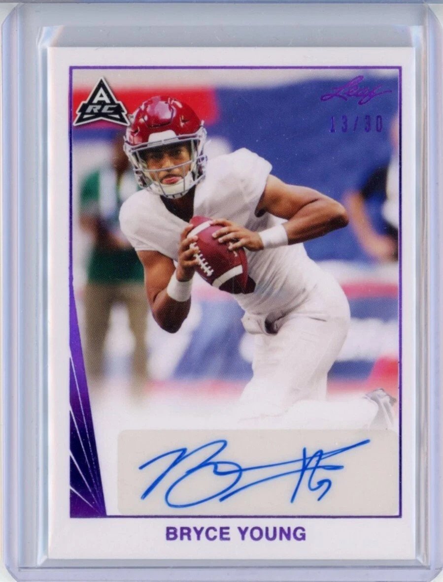 2021 Leaf Memories '90 Autographs Purple Bryce Young RC AUTO /30