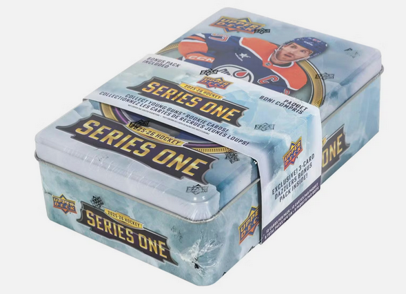 2025-26 Upper Deck Hockey Series 1 Sealed Tin Box - 9 Packs - Image 2
