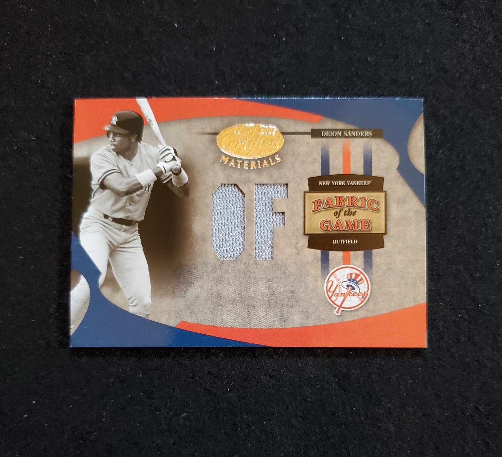 2005 Deion Sanders Leaf Certified Fabric Of The Game Materials /50