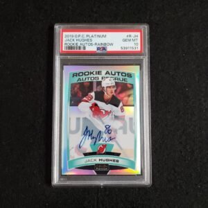 2019-20 Jack Hughes O-Pee-Chee Platinum Rookie Rainbow Auto PSA 10