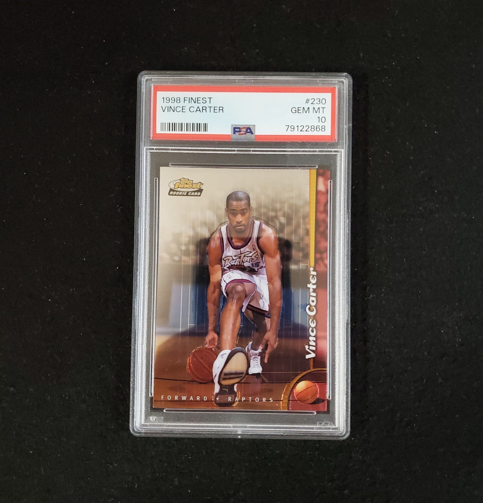 1998-99 Vince Carter Topps Finest Rookie PSA 10