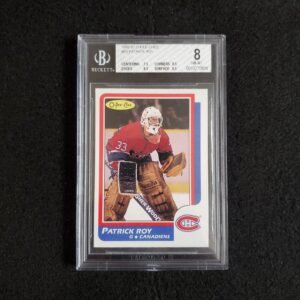 1986-87 O-PEE-CHEE PATRICK ROY ROOKIE CARD BGS 8 NM MT