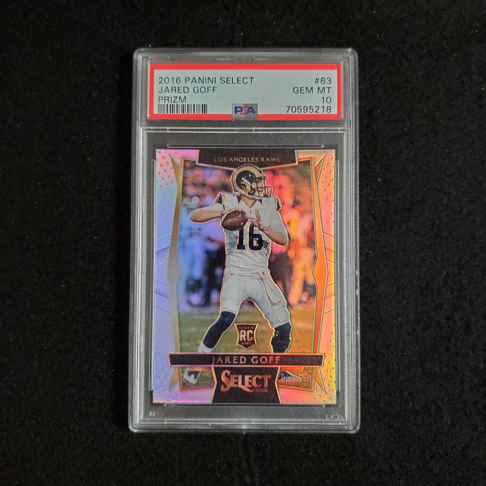 2016 Jared Goff Panini Select Rookie Silver Holo Prizm PSA 10