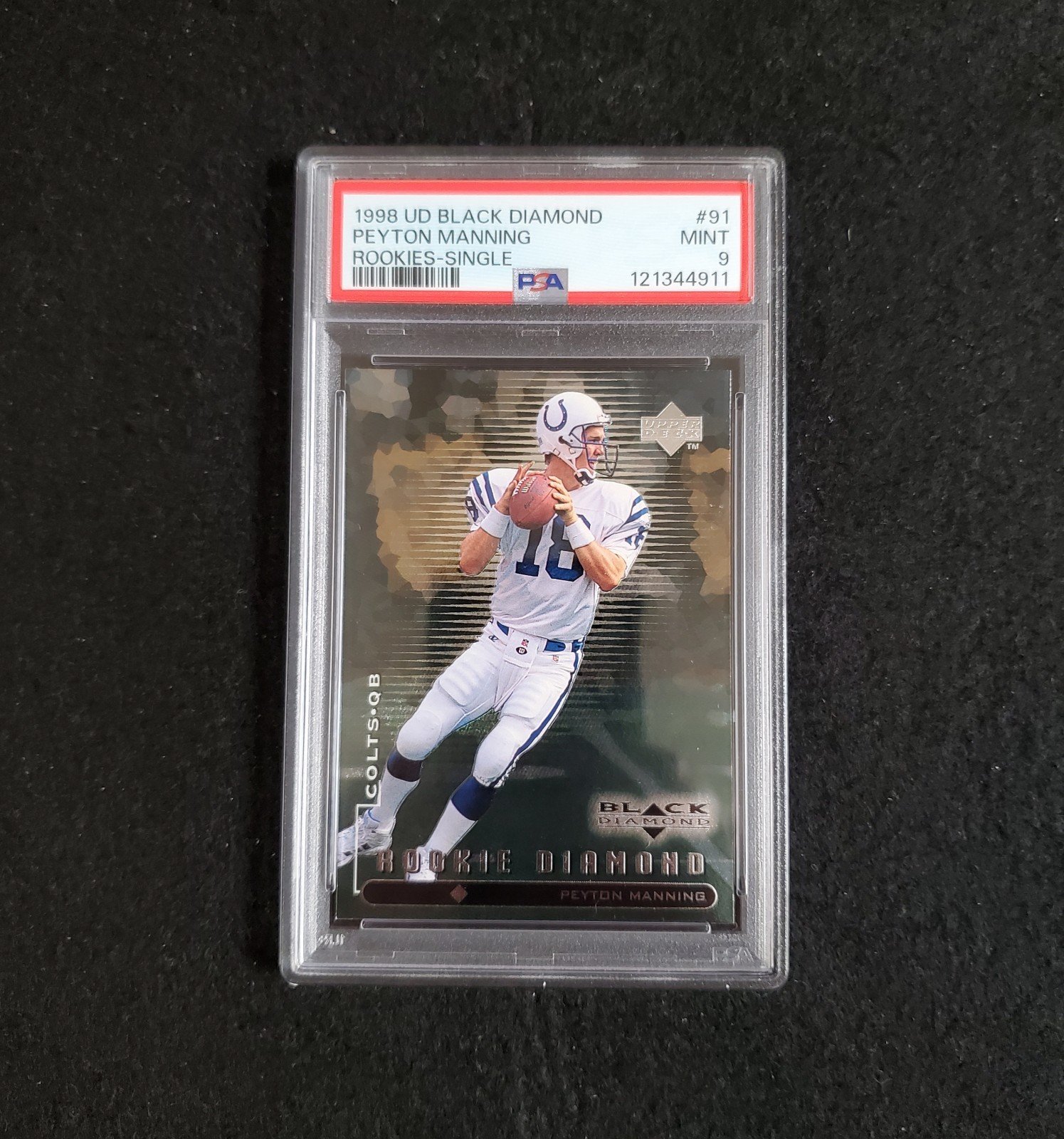 1998 Peyton Manning Upper Deck Black Diamond Rookie PSA 9