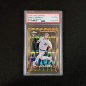 2024 Parker Meadows Topps Chrome Rookie Gold Raywave /50 psa 10