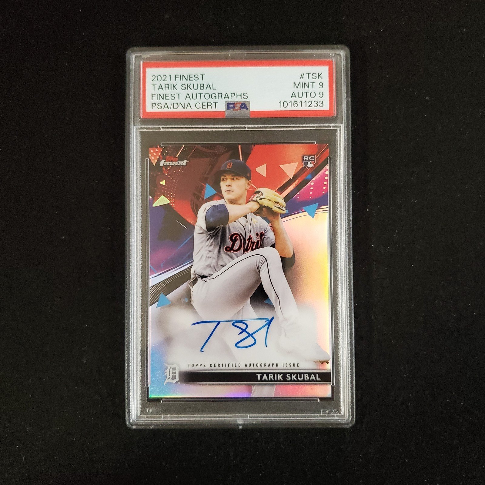 2021 Tarik Skubal Topps Finest Rookie Auto PSA 9
