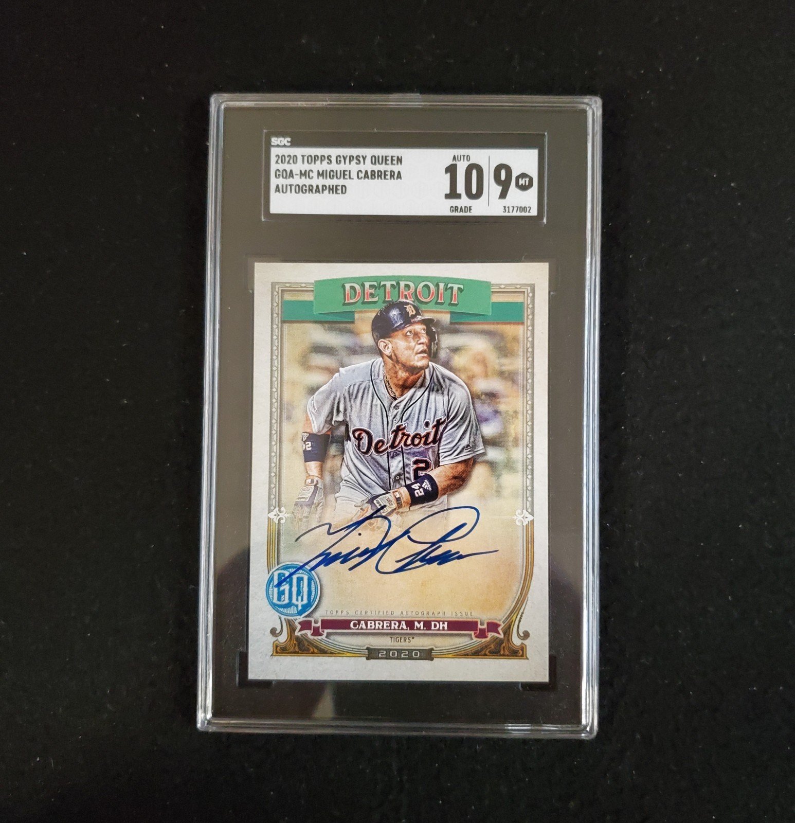 2020 Miguel Cabrera Topps Gypsy Queen Auto SGC 10/9
