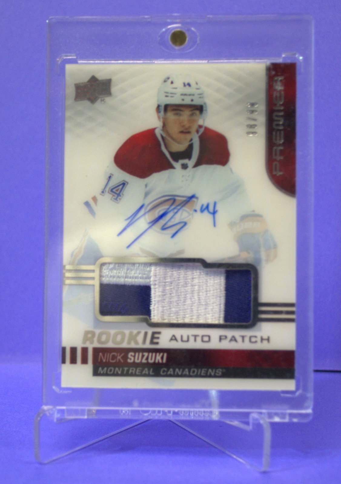 2019-20 Nick Suzuki Premier /99 Super Rookies Rookie Patch Auto RPA