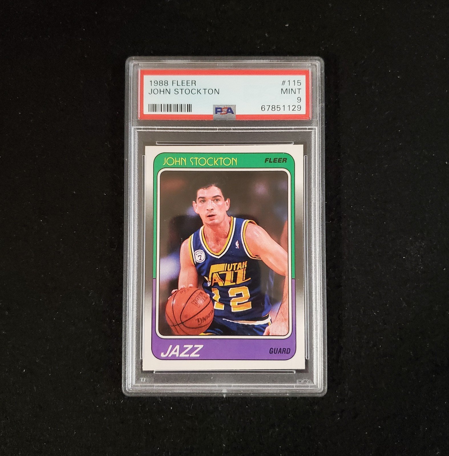 1988-89 John Stockton Fleer Rookie PSA 9