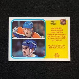 1982-83 Wayne Gretzky Michel Goulet O-Pee-Chee Shorthanded Goal Leaders