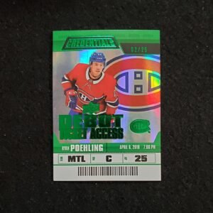 2019-20 Ryan Poehling Upper Deck Credentials Rookie Green  Debut Ticket /25