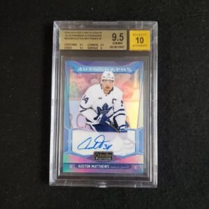 2024-25 O-Pee-Chee Platinum Auston Matthews Blue Rainbow Auto SP BGS 9.5/10