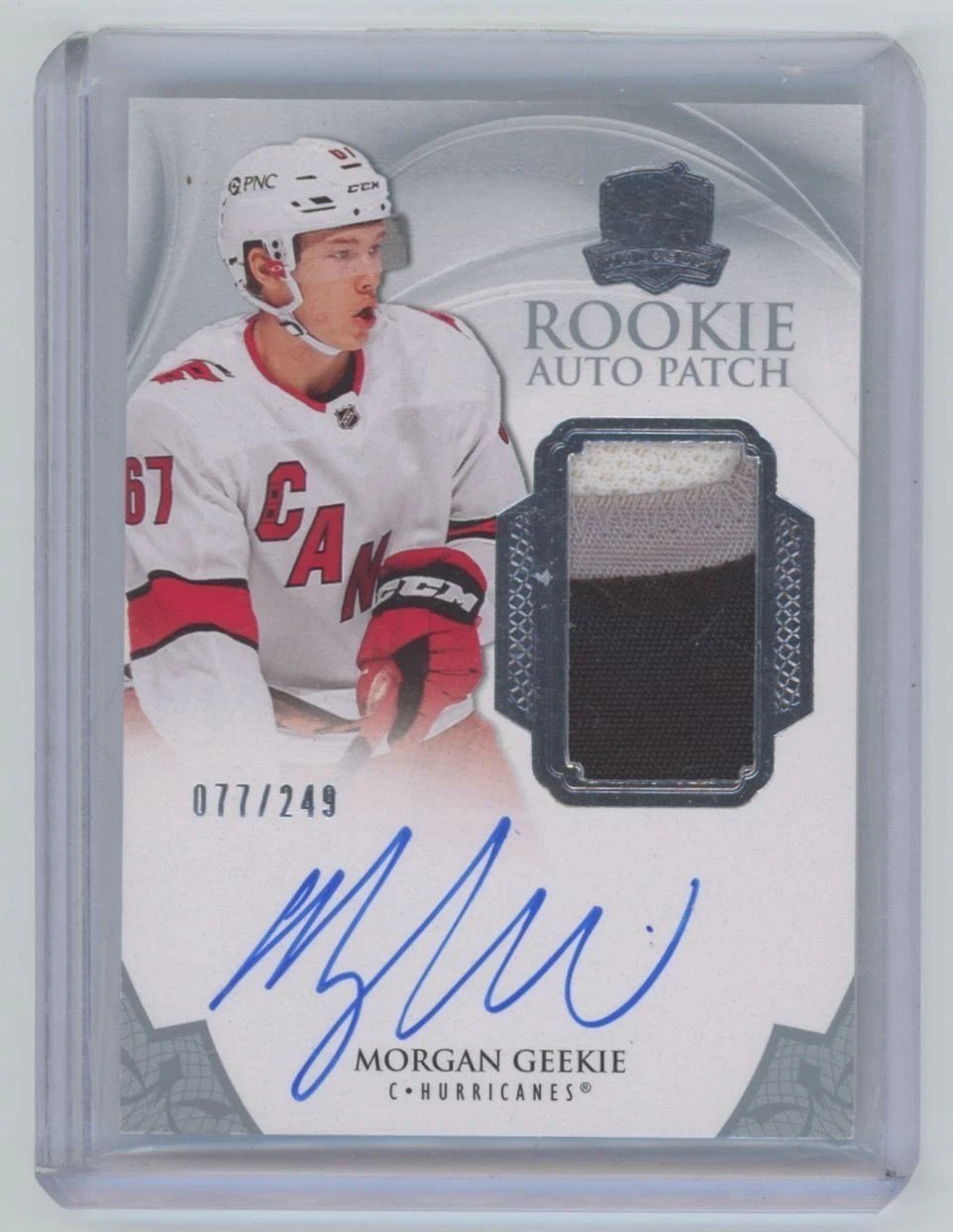 2020-21 Upper Deck The Cup Rookie Auto Patch Morgan Geekie /249 #141 Carolina