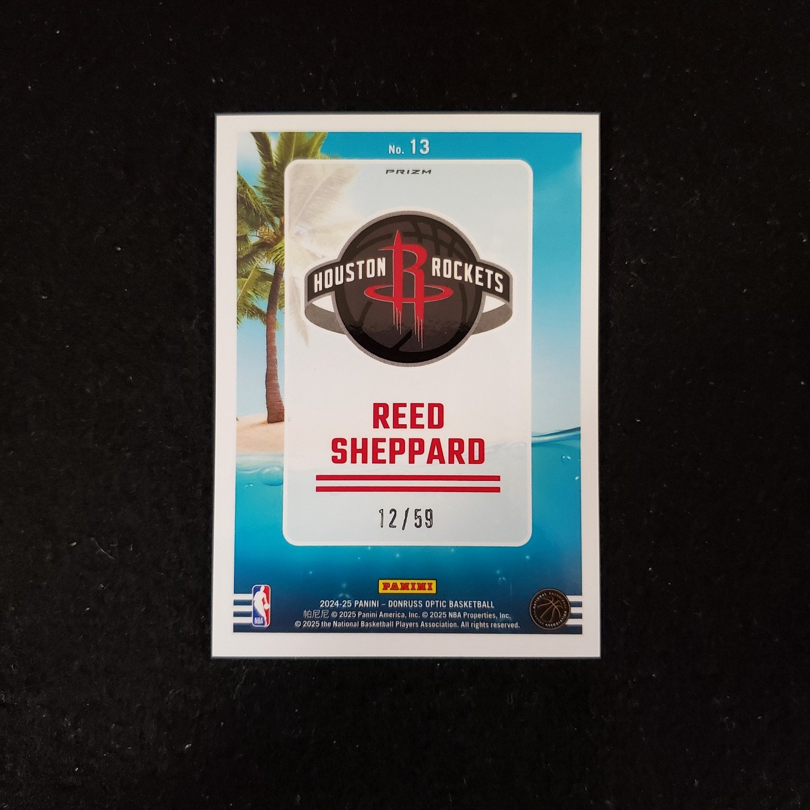 2025 Reed Sheppard Donruss Optic Rookie Splash White Velocity /59 - Image 2