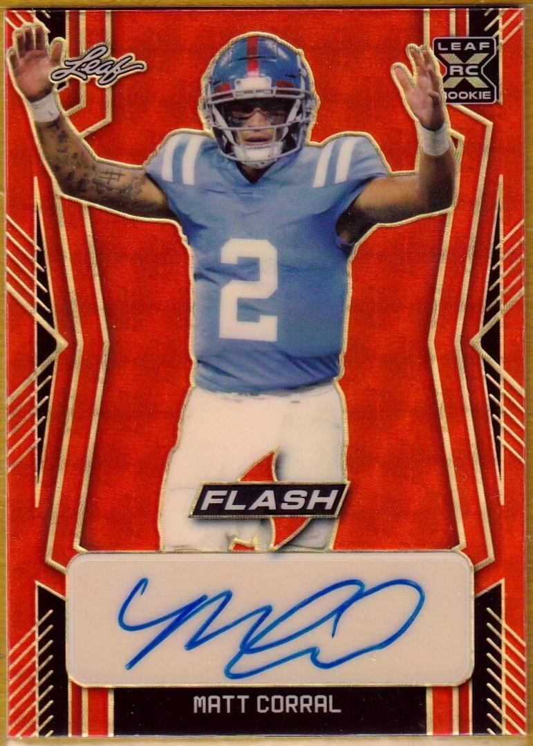 2022 Leaf Flash Autographs Red Flood Gold Circles Matt Corral RC AUTO 1/1