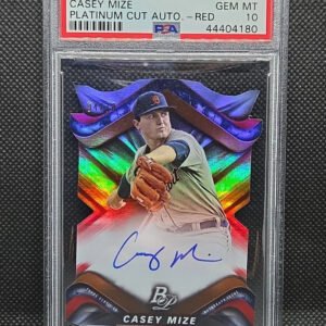 2019 Bowman Platinum Casey Mize Rookie Cut Auto Red 04/10 Psa 10
