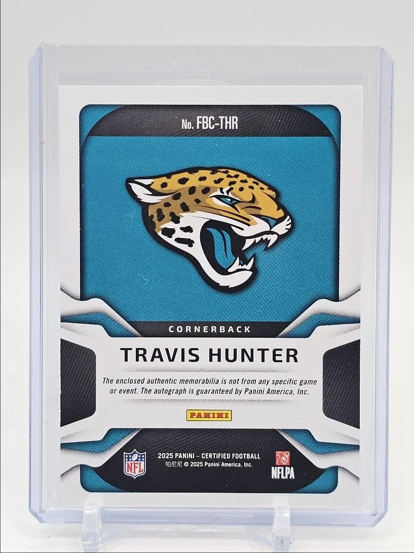 TRAVIS HUNTER 2025 CERTIFIED RPA ROOKIE TEAL MIRROR PATCH RC AUTO /199 Q2277 - Image 2