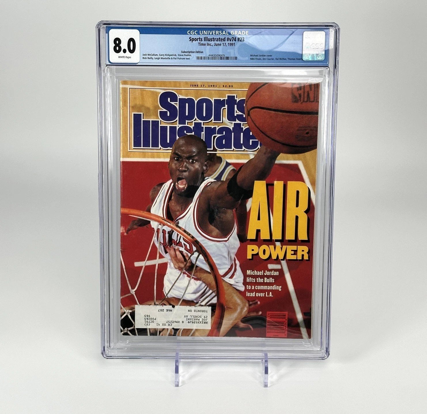 SPORTS ILLUSTRATED SUBSCRIPTION EDITION MICHAEL JORDAN COVER 1991 CGC 8.0