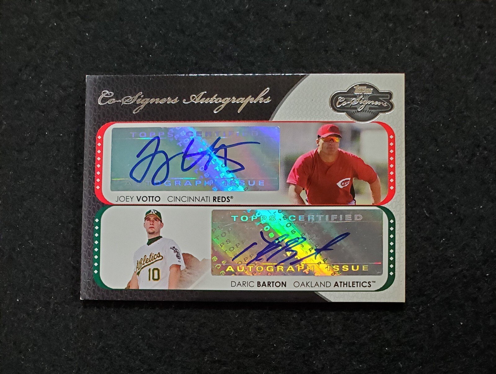 2008 Topps Co-Signers Joey Votto Daric Barton Dual Rookie Auto