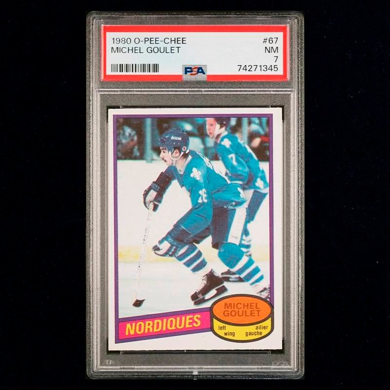 1980-81 O-Pee-Chee Michel Goulet Rookie Quebec Nordiques PSA 7