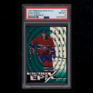1997-98 Saku Koivu PSA 8 Pinnacle EPIX Emerald PLAY #E10 POP3 Only 1 Higher
