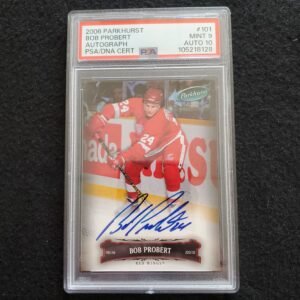 2006-07 Bob Probert Upper Deck Parkhurst Auto PSA 9 / 10 Auto Grade